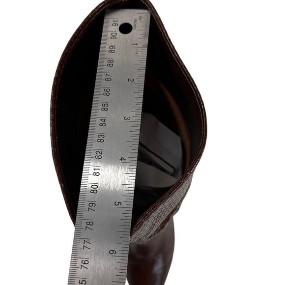 PARIS TEXAS Slouch Python-Embossed High Heel Boots in Cocoa Brown - Picture 12 of 16